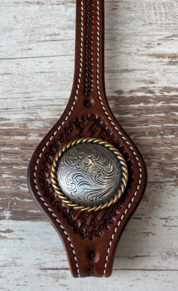 Rope Edge Western Engraved Concho antik/gold 1 1/2